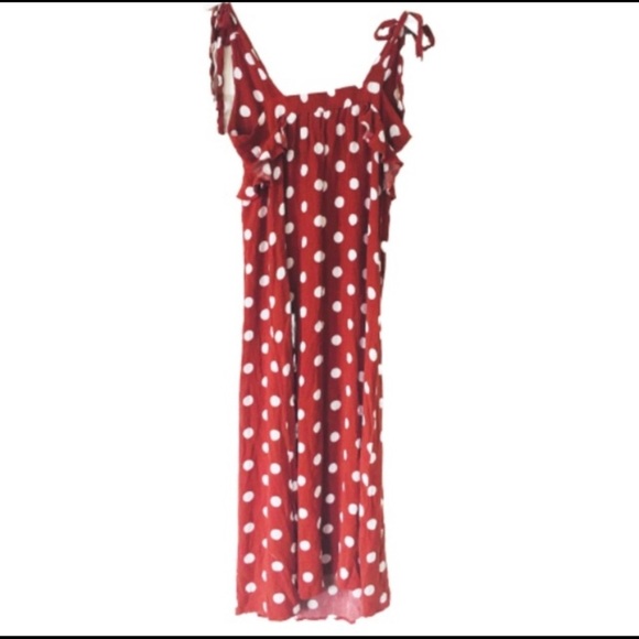 FOREVER 21 Contemporary Maxi Dress With Large Polka Dot Print Ginger Red Size XL - Picture 8 of 9